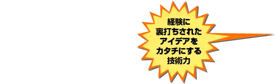 経験に裏打ちされたアイディアを形にする技術力